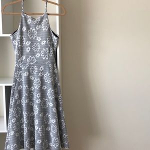 Asos black and white checkered floral midi dress